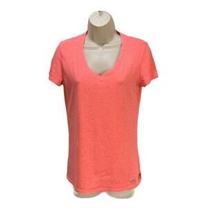 Under Armour Women's Shirt Top Medium Stretch V Neck Short Sleeve Lightweight